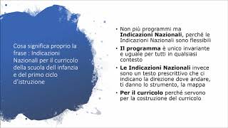 Le Indicazioni Nazionali quotPrima Partequot [upl. by Harvison]