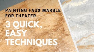 Faux Marble Painting  3 Techniques  Scenic Art [upl. by Drehcir]