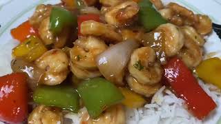 Garlic Shrimp StirFry With Peppers And Onions [upl. by Alyos]