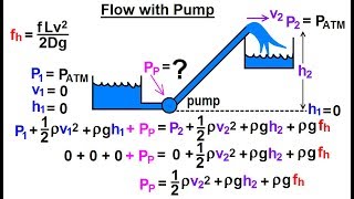 Physics 341 Bernoullis Equation amp Flow in Pipes 21 of 38 Flow with Pump [upl. by Guibert402]