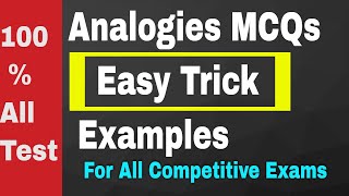 Analogies MCQs Verbal Ability For NTS GAT NAT HAT  Analogies Questions Tricks [upl. by Alleunam]