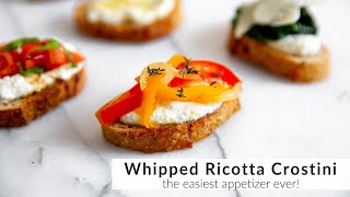 Whipped Ricotta Crostini Recipe the BEST appetizer [upl. by Nanerb]