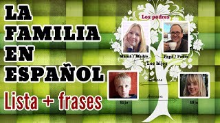 Los Miembros de la Familia en Español Vocabulary Frases y Preguntas [upl. by Brenda]