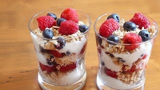 Fruit Granola amp Yogurt Parfaits  Healthy Breakfast Recipe [upl. by Siddra]