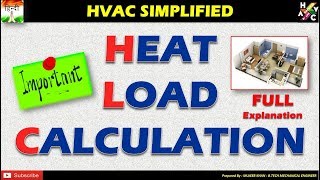 Heat Load Calculation HVAC  Full Explanation Simplified [upl. by Atisusej511]