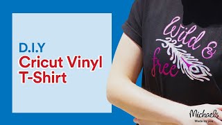 IronOn Vinyl TShirt Tutorial  Cricut  Michaels [upl. by Gnet]