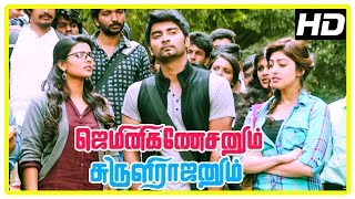 Gemini Ganeshanum Suruli Raajanum Scenes  Aishwarya intro  Pranitha falls for Atharvaa [upl. by Waal]