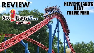 Six Flags New England Review amp Overview Agawam Massachusetts  New Englands Best Theme Park [upl. by Leffen922]