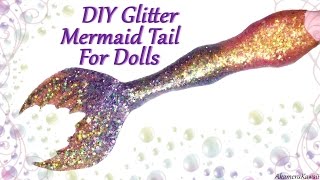 DIY Sparkly Doll Mermaid Tail  Craft Tutorial [upl. by Bunnie]