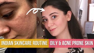 MY INDIAN SKINCARE ROUTINE for Oily amp Acne Prone Skin  Sana Grover [upl. by Korrie755]