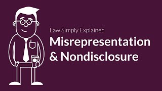 Misrepresentation and Nondisclosure  Contracts  Defenses amp Excuses [upl. by Talmud666]