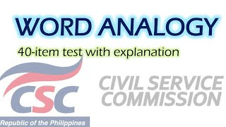 40item ANALOGY for Civil Service Exam 2020 Reviewer entrance exam [upl. by Durrell]