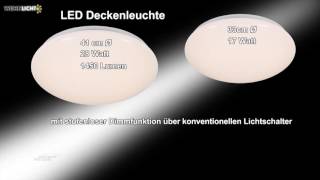 LED Deckenleuchte über den Lichtschalter dimmbar  Wohnlichtcom [upl. by Retsek]