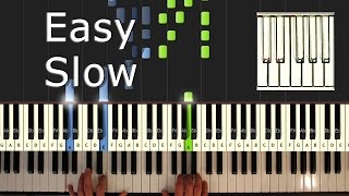 Coldplay  Clocks  piano tutorial easy SLOW  how to play  synthesia [upl. by Acalia402]