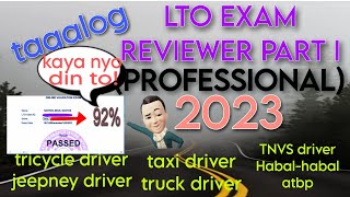 LTO EXAM REVIEWER PART 1Tagalog PROFESSIONAL [upl. by Klayman127]