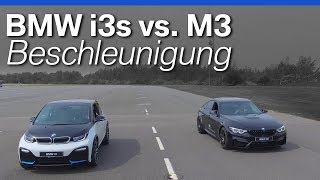 BMW i3s vs M3  BeschleunigungDrag Race  Test [upl. by Grethel]