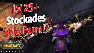 WoW Classic  25 Mage STOCKADES Solo Farm Powerleveling  Gold Farming [upl. by Gorga]