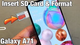 Galaxy A71 How to Insert SD Card amp Format [upl. by Kuth]