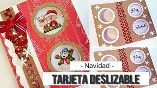 TARJETA DE NAVIDAD DESLIZABLE  TUTORIAL  LLUNA NOVA SCRAP [upl. by Yaja]