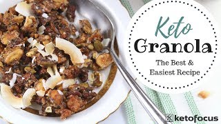 KETO GRANOLA  The BEST amp easy low carb cereal recipe [upl. by Aihseket]