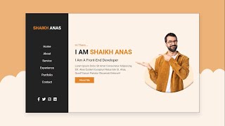 Create A Responsive PERSONAL PORTFOLIO Website Design Using  HTML CSS JS   From Scratch [upl. by Alonzo]