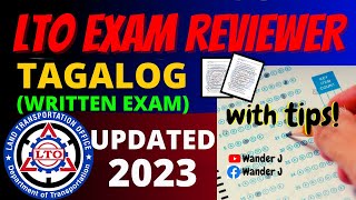 LTO EXAM REVIEWER FOR DRIVERS LICENSE  TAGALOG with TIPS  Wander J [upl. by Bonnes]