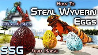 ARK Crystal Isles How to Steal Wyvern Eggs amp Raise [upl. by Angelina]