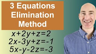 Solving Systems of 3 Equations Elimination [upl. by Nwahsyt]