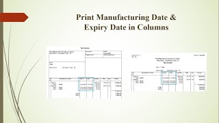 Tally TDL  Print Manufacturing Date and Expiry Date in Columns [upl. by Namlaz]