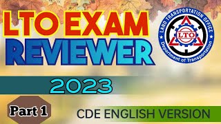 LTO EXAM REVIEWER ENGLISH VERSION 2023  part 1 [upl. by Gahl]