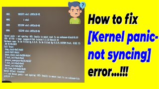 HOW TO FIX KERNEL PANIC ERROR  100 WORKING  VERY SIMPLE [upl. by Eenel69]