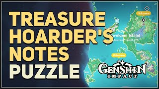 Treasure Hoarders Notes Puzzle Genshin Impact Watatsumi Island [upl. by Kachine288]