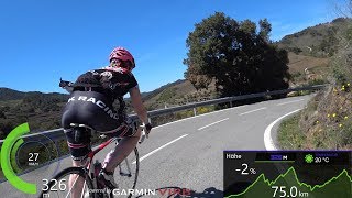 Extra long Indoor Cycling 3 Mountain Workout Spain Ultra HD Garmin Video [upl. by Cartan]