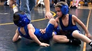 Kids Wrestling K1 ages57 with commentary from the winner [upl. by Thurmann]