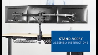 STANDV003Y Triple Monitor Desk Mount Assembly by VIVO [upl. by Ortiz579]