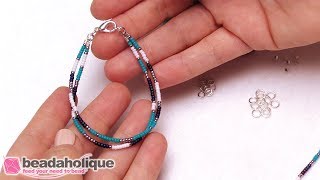 How to Make a Simple Beaded Friendship Bracelet [upl. by Eicaj145]