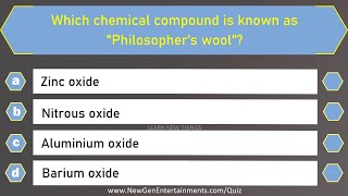 Chemistry Quiz  25 Important Questions and Answers  Science General Knowledge Quiz [upl. by Eihs456]