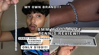 5MM MOISSANITE TENNIS CHAIN REVIEW [upl. by Sylram]