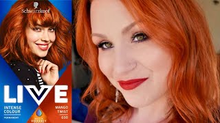 SCHWARZKOPF LIVE INTENSE MANGO TWIST 030  DYING MY HAIR COPPER AT HOME [upl. by Niraa]