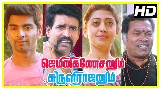 Gemini Ganeshanum Suruli Raajanum Scenes  Atharvaa recollects meeting Pranitha  Soori  Mayilsamy [upl. by Urba]