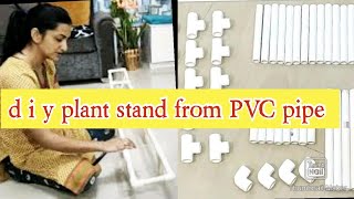 DIY projects with PVC pipehow to make PVC plant standcheap amp best planter standbalcony makeover [upl. by Arocat]