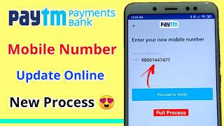 Paytm payments bank mobile number update online new process  how to change paytm number paytm bank [upl. by Stranger]