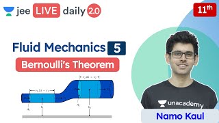 JEE Fluid Mechanics L5  Bernoullis Theorem  Class 11  Unacademy JEE  JEE Physics  Namo Kaul [upl. by Ertnod]