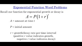 Exponential Function Word Problems [upl. by Aihsi]