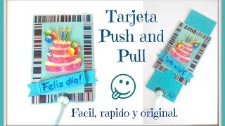 Tarjeta deslizable  Tarejeta Push and Pull  Tutorial fácil y rápido [upl. by Aiceled]