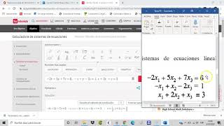 Sistemas de Ecuaciones Usando SYMBOLAB [upl. by Oniskey]