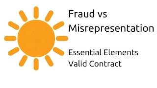 Fraud vs Misrepresentation  Other Essential Elements of a Valid Contract  CA CPT  CS amp CMA [upl. by Ennaeirb504]