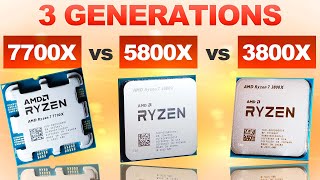 3 Generations TESTED — AMD 7700X vs 5800X vs 3800X [upl. by Tal]