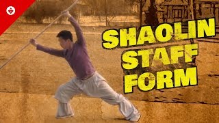 Yin Shou Gun  1st Bo Staff Form You Should Learn  SHAOLIN KUNG FU BASICS [upl. by Ellinet307]