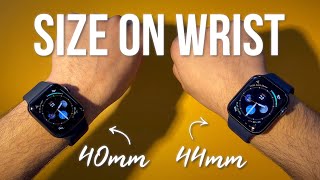 Size Comparison ON WRIST Apple Watch Series 6 40mm vs 44mm [upl. by Wendi]